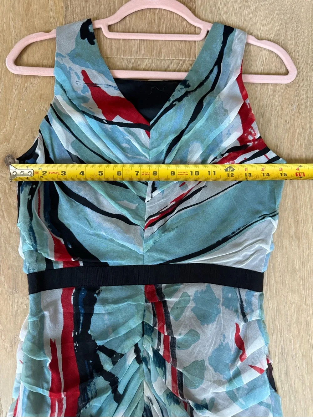 Diane von Furstenberg Silk Ruched Dress | Abstract Print | Size 4 | Sleeveless - Picture 5 of 7